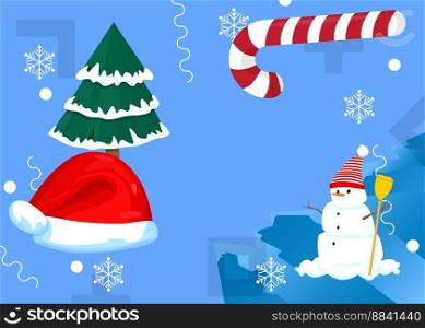 Christmas Background illustration. Cartoon holiday event poster.