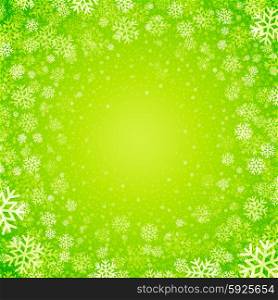 Christmas background of snowflakes in green colors. Christmas background of snowflakes in green colors EPS10