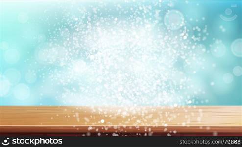 Christmas Background Vector. Blue Winter Holidays Advertising Background. Table Top Good For Display, Montage Your Xmas Sale Products. Illustration. Christmas Background Vector. Blue Winter Holidays Advertising Background. Table Top Good For Display, Montage Your Xmas Sale Products
