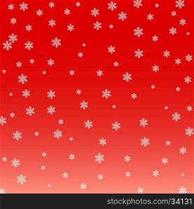Christmas background. White snowflakes on a red background. Wrap, ribbon, wrapping paper for your gift Merry Christmas and Happy New Year.