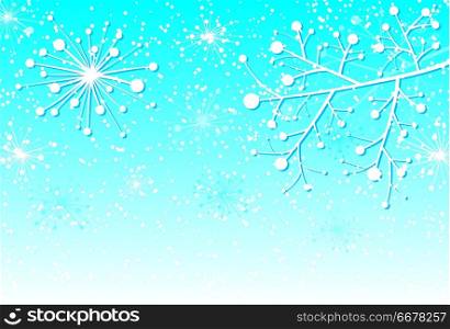 Christmas background with a branch, vector