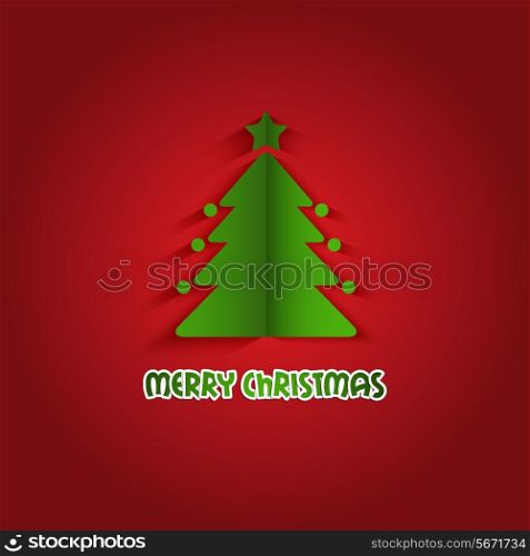 Christmas background with a folded tree design