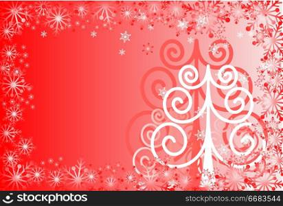 Christmas background with a snowflakes, vector