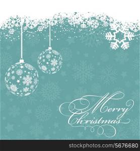 Christmas background with decorative snowflake baubles design