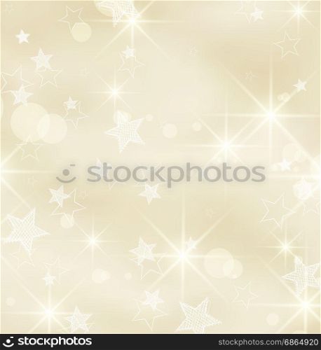 Christmas background with falling snow and stars