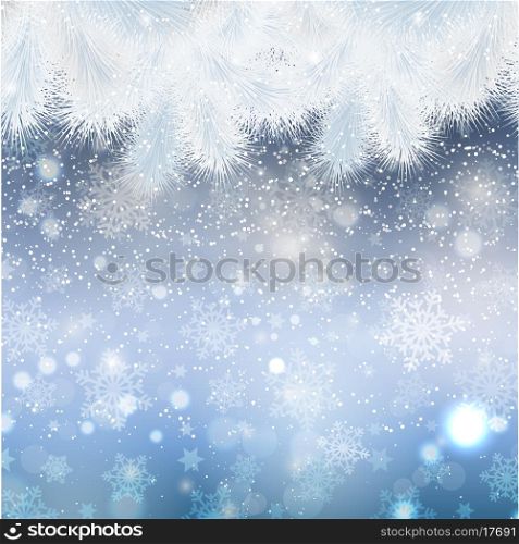 Christmas background with fir tree border