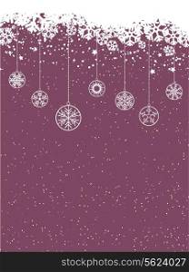 Christmas background with hanging snowflake decorations