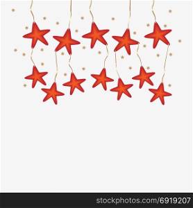 Christmas background with pendant stars. Christmas background with pendant stars. Vector illustration