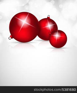 Christmas background with red balls