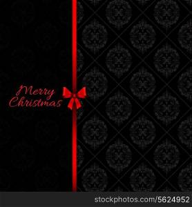 Christmas background with red glossy ribbon