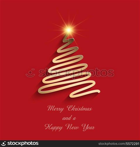 Christmas background with scribble tree design and text