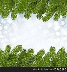 Christmas background with snow and branches. Christmas background with snow and fir tree branches