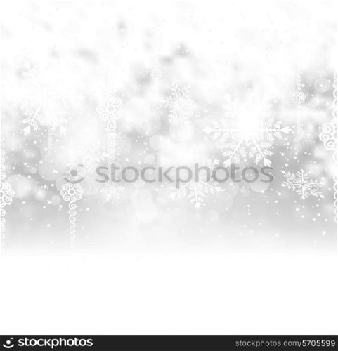 Christmas Background With Snow And Snowflakes