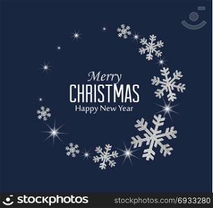 Christmas background with snow. Vector illustration of falling snowflakes. Christmas background with snow