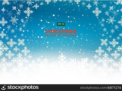 Christmas Background with snowflake, Winter vector Illustration, copy space