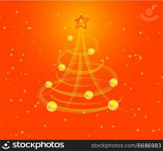 Christmas background with stylized tree, vector