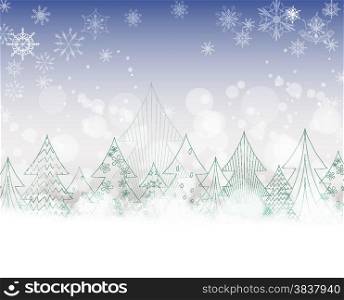 christmas background with trees
