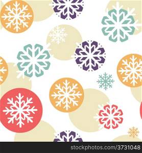 Christmas background with watercolor stripes and snowflakes