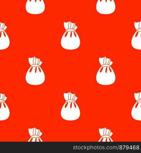 Christmas bag of Santa Claus pattern repeat seamless in orange color for any design. Vector geometric illustration. Christmas bag of Santa Claus pattern seamless