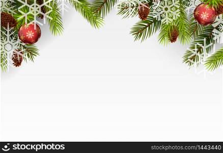 Christmas ball and Christmas tree. Vector
