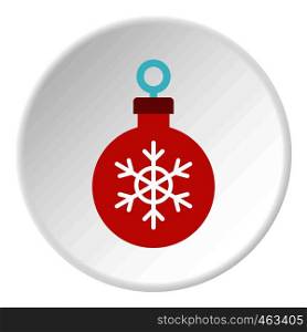 Christmas ball icon in flat circle isolated vector illustration for web. Christmas ball icon circle