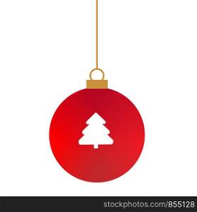 christmas ball icon on white background. flat style. red christmas ball icon for your web site design, logo, app, UI. retro christmas ball symbol.