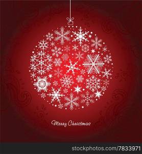 Christmas ball of the Snowflakes. Vector background.