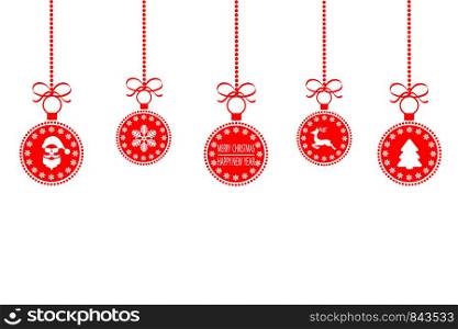 christmas ball red isolated background