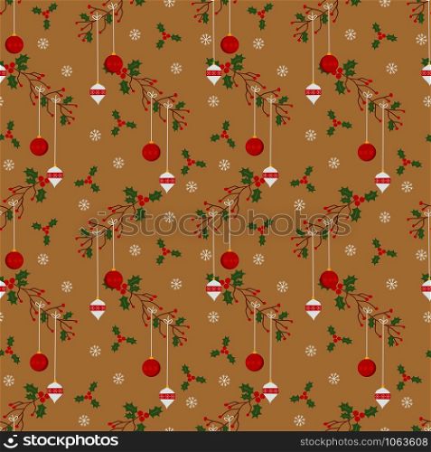 Christmas ball seamless pattern in vintage style