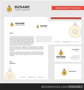 Christmas balls Business Letterhead, Envelope and visiting Card Design vector template