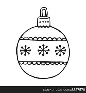 Christmas balls. Decoration isolated elements. Hand drawn vector illustration.