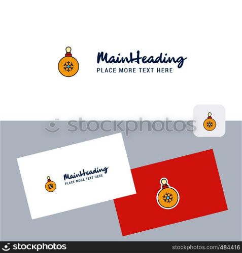 Christmas balls vector logotype with business card template. Elegant corporate identity. - Vector