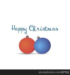 Christmas balls vector xmas illustration card holiday background isolated happy new year