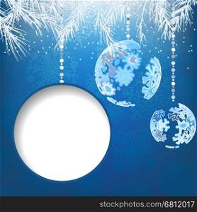 Christmas balls with ornament of snowflakes. + EPS8 vector file