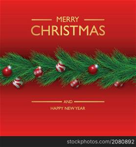 Christmas banner background design on red background, Christmas cover background,, greeting card, vector illustration