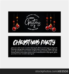 Christmas Banner with Elegant Decoration. Vector EPS10 Abstract Template background