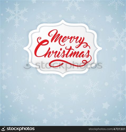 Christmas banner with red greeting inscription. Merry Christmas lettering. Design for Christmas card.
