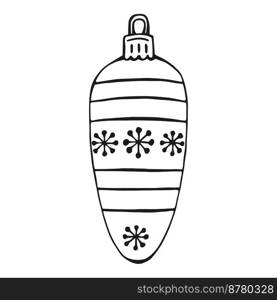 Christmas bauble. Hand drawn vector illustration.