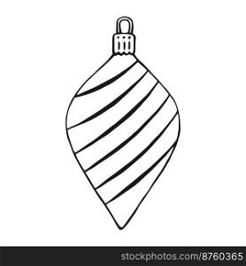 Christmas baubles. Decoration isolated elements. Hand drawn vector illustration.