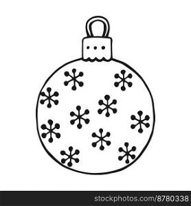 Christmas baubles. Decoration isolated elements. Hand drawn vector illustration.