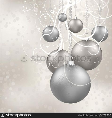 Christmas Beauty Balls On A Candy Holiday Background