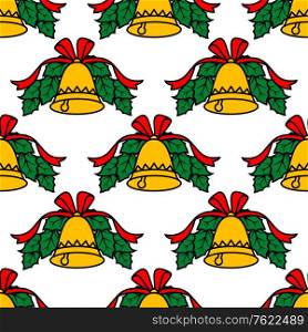 Christmas bell seamless pattern background for winter holidays design
