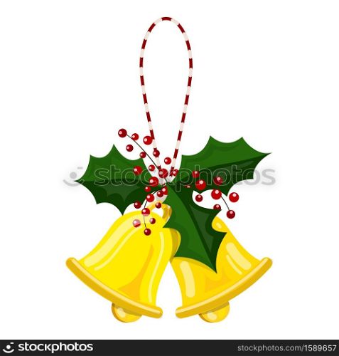 Christmas bells icon. Cartoon of christmas bells vector icon for web design isolated on white background. Christmas bells icon, cartoon style