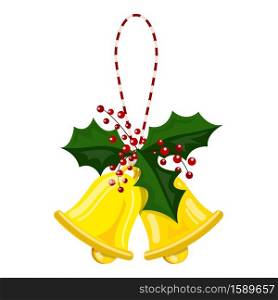 Christmas bells icon. Cartoon of christmas bells vector icon for web design isolated on white background. Christmas bells icon, cartoon style