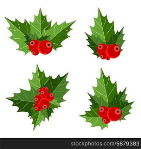 Christmas Berry Sign. Isolated. Vector Illustration. EPS10