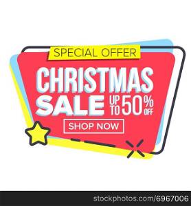 Christmas Big Sale Sticker Vector. Template For Advertising. Discount Tag, Special Offer Banner. Promo Icon. Isolated Illustration. Christmas Big Sale Sticker Vector. Template Brochure. Special Offer Templates. Promotion Tag. Best Offer Advertising. Isolated Illustration