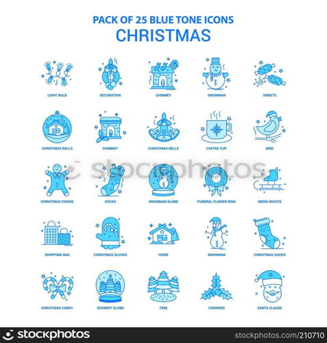 Christmas Blue Tone Icon Pack - 25 Icon Sets