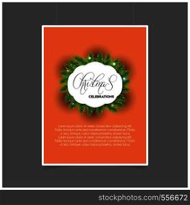 Christmas Bokeh Badge Decoration. Vector EPS10 Abstract Template background