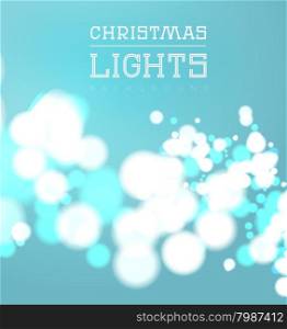 Christmas bokeh light. . Christmas bokeh light. Vector illustration on light blue background