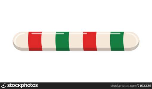christmas border , divider . Candy cane line Vector illustration isolated on white background. Holiday xmax striped stick candy decoration design .